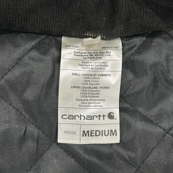 CARHARTT -- BROWN - SIZE MEDIUM - DUCK INSULATED DOG CHORE COAT JACKET Velcro - Picture 6 of 12